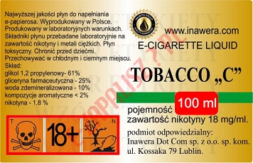 TOBACCO 18mg/ml poj. 100ml INAWERA LIQUID