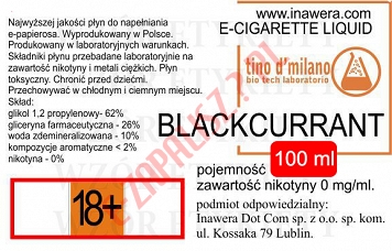 BLACKCURRANT  poj. 100ml LIQUID INAWERA bez nikotyny