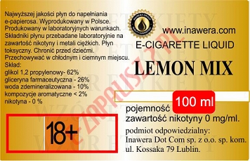 LEMON MIX  poj. 100ml INAWERA LIQUID bez nikotyny