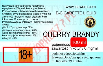 CHERRY-BRANDY poj. 100ml DUETY INAWERA LIQUID bez nikotyny