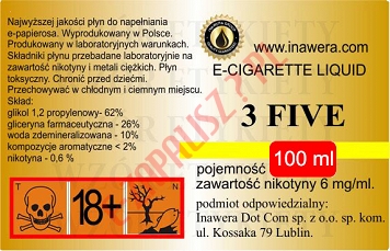 3 FIVE  6mg/ml poj. 100ml INAWERA LIQUID