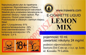 LEMON MIX 24mg/ml poj. 10ml LIQUID INAWERA