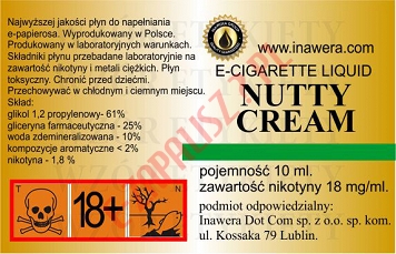 NUTTY CREAM 18mg/ml poj. 10ml LIQUID INAWERA