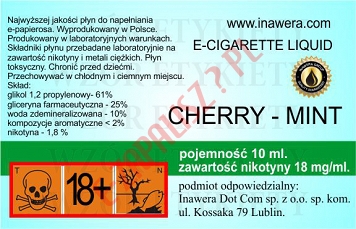 CHERRY-MINT 18mg/ml poj. 10ml DUETY INAWERA LIQUID