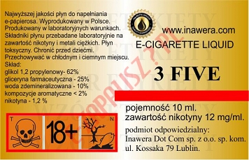 3 FIVE 12mg/ml poj. 10ml LIQUID INAWERA