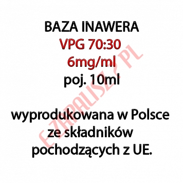 5 x BAZA VPG 70:30 6mg/ml 10ml, baza bez dodatku wody, komplet 5 sztuk (50ml)