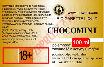 CHOCOMINT  poj. 100ml INAWERA LIQUID  bez nikotyny