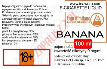 BANANA poj. 100ml LIQUID INAWERA bez nikotyny